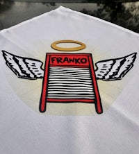 a white towel with the word franko on it